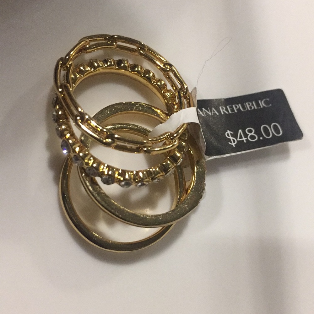 Banana Republic Stackable Gold Tone Ring 4pcs. - image 5